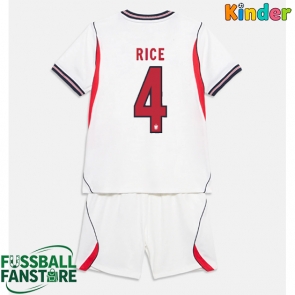 England Declan Rice #4 Replik Heimtrikot Kinder WM 2026 Kurzarm (+ Kurze Hosen)